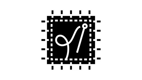 Patch repair thrift driven fashion glyph icon animation 스톡 동영상 326144751