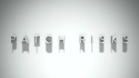 Patch risks 3D title animation with shadows on a white background 스톡 동영상 297022110