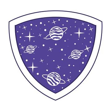 Patch with saturn on it Stock Illustration