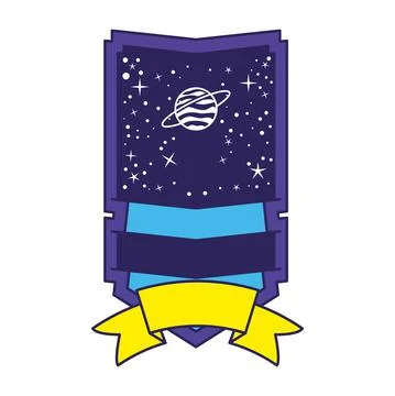 Patch with saturn in it on a white background Stock Illustration