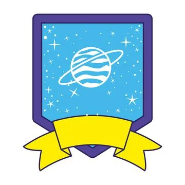 Patch with saturn on it in a white background イラスト素材