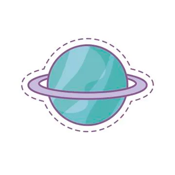 Patch of saturn planet applique Stock Illustration