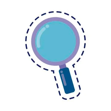 Patch of search magnifying glass isolated icon Illustrazione stock