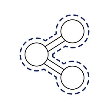 Patch of share publish symbol isolated icon Ilustração Stock