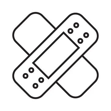 Patch simple medical icon in trendy line style isolated on white background f Stock Illustration