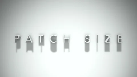 Patch Size 3D title animation with shadows on a white background Stock Footage 296511817