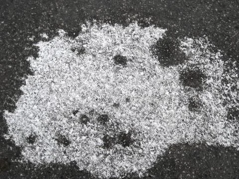 Patch of snow on the ground Stock Photos