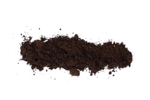 Patch of soil or mud isolated on white background Fotos de archivo