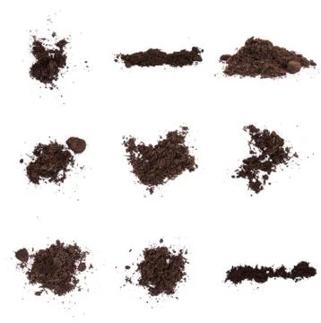 Patch of soil or mud isolated on white background Stock Photos