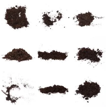 Patch of soil or mud isolated on white background Stock Photos