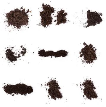 Patch of soil or mud isolated on white background Fotos de archivo