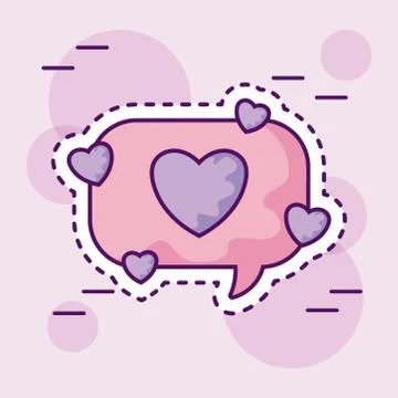 Patch of speech bubble with heart Ilustración de archivo
