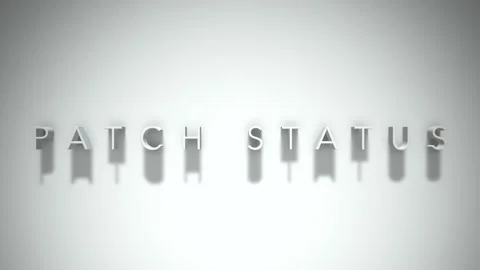 Patch status 3D title animation white text on a white background 스톡 동영상 299823519