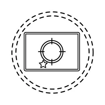 Patch of target with paper document isolated icon Ilustração Stock