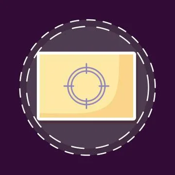 Patch of target with paper document isolated icon Ilustração Stock