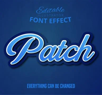 Patch text, editable font effect Stock Illustration