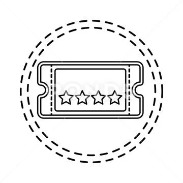 Patch of ticket cinema movie isolated icon Stock Illustration