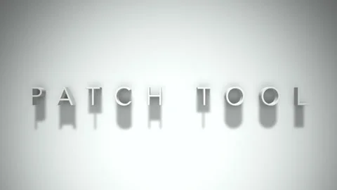 Patch tool 3D title animation with shadows on a white background 스톡 동영상 297518080