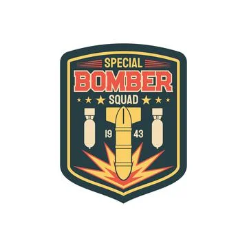 Patch on uniform army insignia of bomber division Stock Illustration