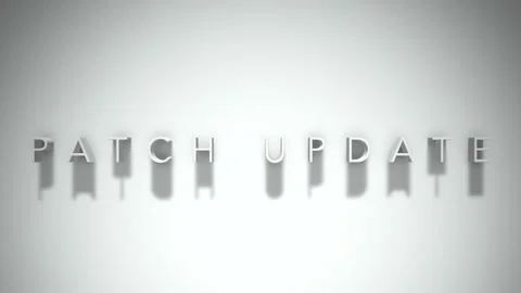 Patch update 3D title animation white text on a white background 스톡 동영상 299823545