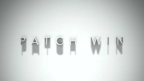 Patch win 3D title animation with shadows on a white background 스톡 동영상 297517115