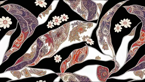 Patch work paisley floral design ethnic animation seamless Stock Footage 220147760