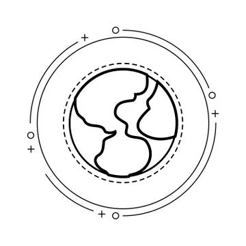 Patch of world planet earth in frame circular イラスト素材