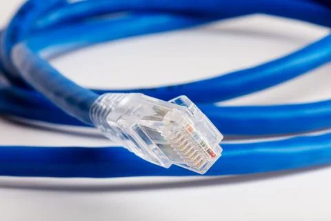 The patchcord cable isolated on white background Stock Photos