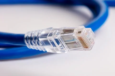 The patchcord cable isolated on white background Stock Photos