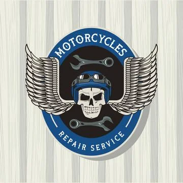 Patche skull flying Stock Illustration