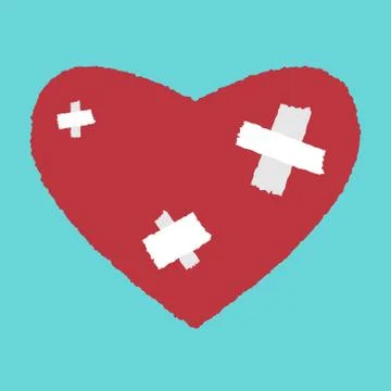 Patched heart Stock Illustration