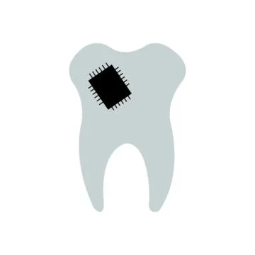Patched tooth Stock Illustration