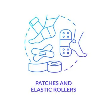 Patches and elastic rollers blue gradient concept icon イラスト素材