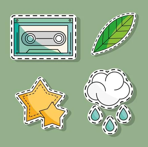 Patches icons set Stock-Illustration