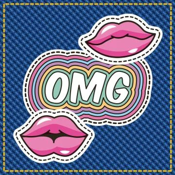 Patches sticker cute Stock Illustration