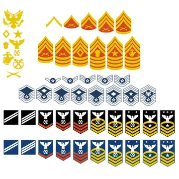 Patches of the u.s. army Stock Illustration