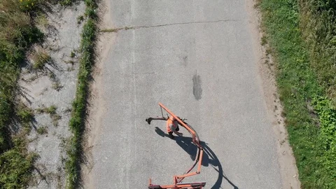 Patching of the road special equipment Stock Footage 129771315