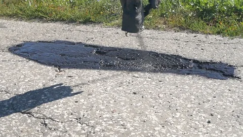 Patching of the road special equipment Stock Footage 129771521
