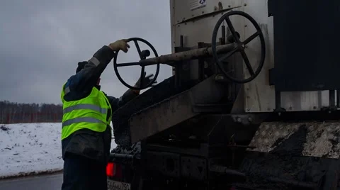 Patching roads, paving Stock Footage 56291586