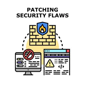 Patching security flaws protecting digital systems from cyber threats Illustrazione stock