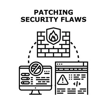 Patching security flaws protecting digital systems from cyber threats 库存插图