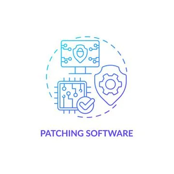 Patching software blue gradient concept icon Stock Illustration