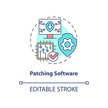 Patching software concept icon Stock Illustration