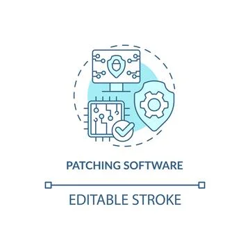 Patching software turquoise concept icon Stock-Illustration