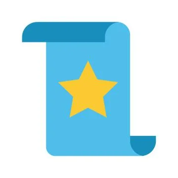 Patchment with star document line and fill style icon Stock Illustration