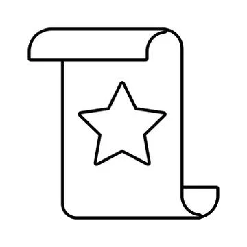 Patchment with star document line style icon Stock Illustration