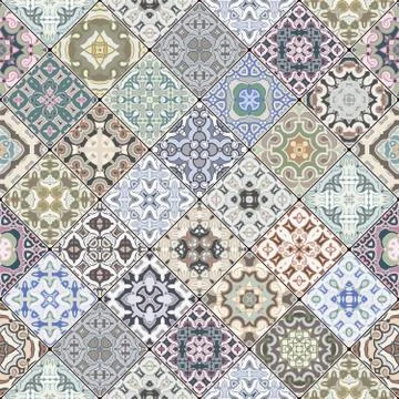 Patchwork abstract patterns イラスト素材