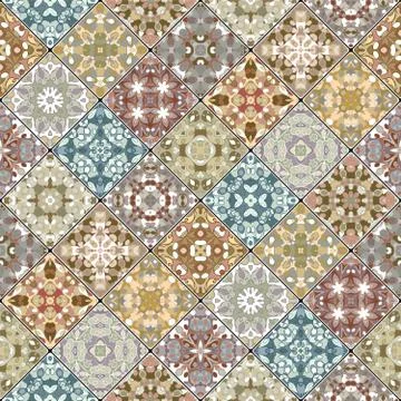 Patchwork abstract patterns Stock Illustration