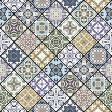 Patchwork abstract patterns イラスト素材