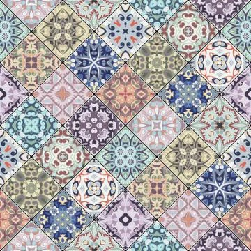 Patchwork abstract patterns イラスト素材